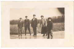 1913 showing people ice skating in Austin, presumably on the Cedar River