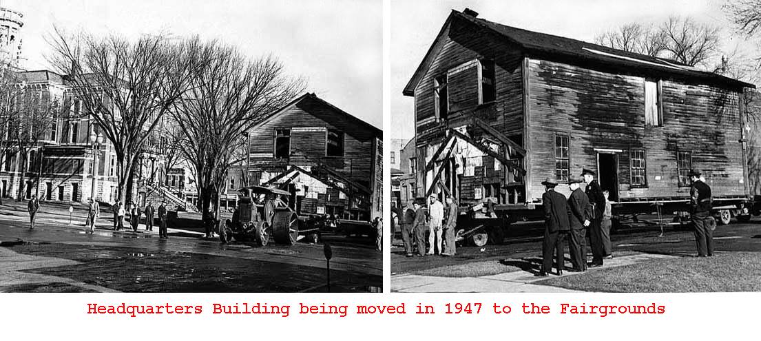 Headquarters Building being moved in 1947 to the Fairgrounds Austin, Mn