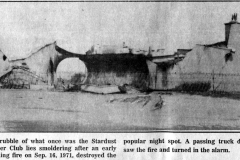 1971 Stardust Supper Club Fire article - Sept. 18th