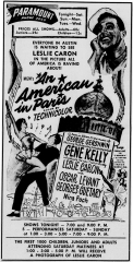 Leslie Caron Movie ad - December 7th, 1951