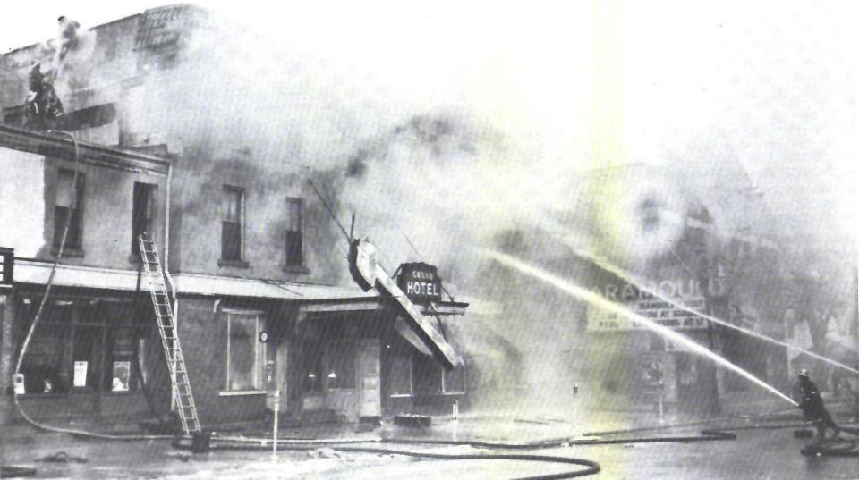 The Grand Hotel (located just east of the present day Paramount Theater) burned down 1958