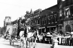 Circus coming to town...heading south on the 300 blk. of Main St. (unknown year) Austin, Mn