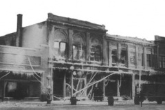 Hirsch Building fire - 1928. (only part of the building that was saved is what is there today)