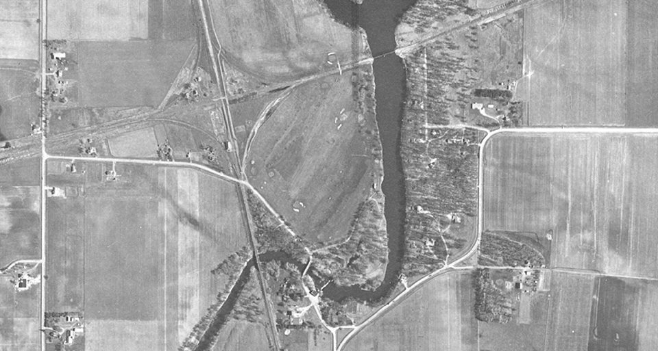 Ramsey Cedar River Aerial View 1951