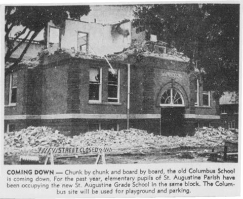Columbus School Being Torn Down article - July 31st, 1957