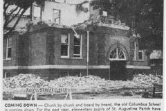 Columbus School Being Torn Down article - July 31st, 1957