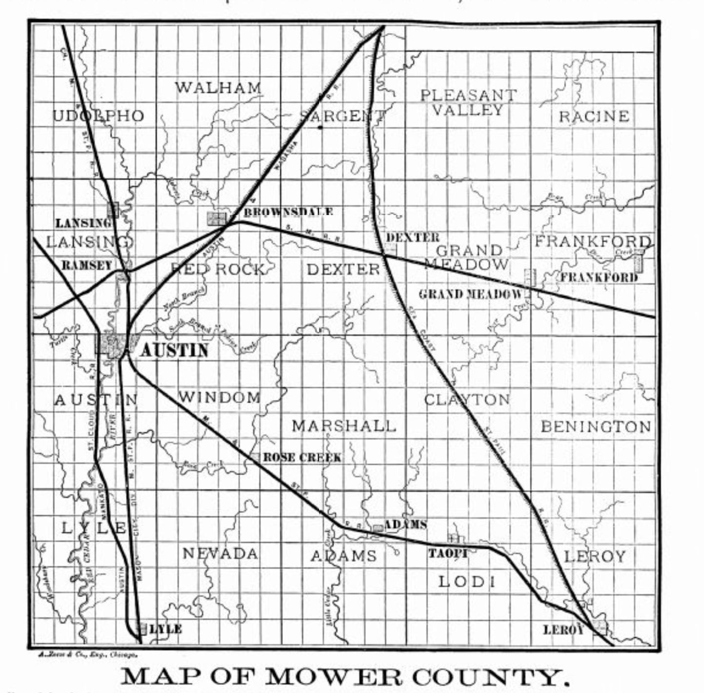 1884-map-of-Mower-Countys-railroad-system